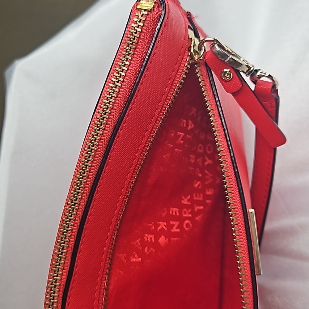 kate spade Red Wristlet Gold Zipper - Picture 4 of 8